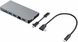 サンワサプライ USB Type-C ドッキングハブ（VGA・HDMI・LANポート・カードリーダー搭載） USB-3TCH13S2