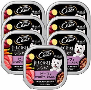 シーザー ドッグフード 自然素材レシピ ビーフ&さつまいも・にんじん 成犬用 85グラム (x 7) (まとめ買い)