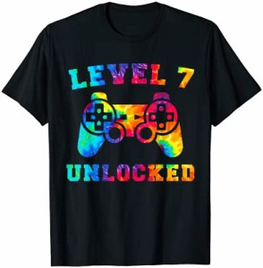 7歳 7歳の誕生日 ゲーマーネクタイ染め 男の子レベルのプレゼント Tシャツ