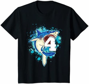 キッズ キッズ4歳オールドボーイズシャークバースデーギフトシャツTシャツ Tシャツ