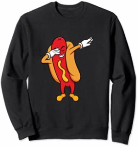 Dabbing HotDog キュート ダンシング ホットドッグ ファニー トレーナー