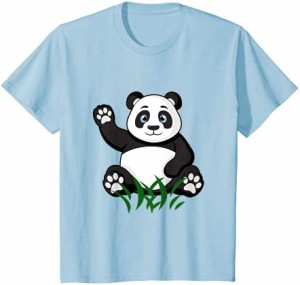 キッズ パンダ Funny Waving Panda Bear Tシャツ