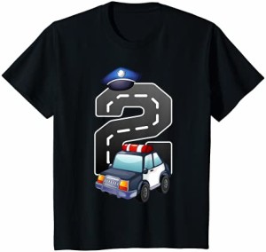 キッズ 2歳の誕生日パトカー 2歳の誕生日プレゼント Tシャツ