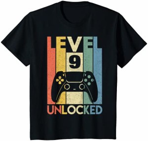 キッズ Level 9 Unlocked Shirt Funny Video Gamer 9th Birthday Tシャツ