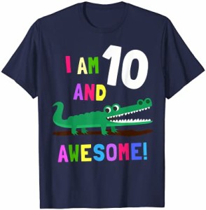 クロコダイル 10歳の誕生日 10歳 男の子 女の子 ティーン パーティーギフト Tシャツ