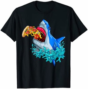 サメを食べるピザ面白い Jawsomeピザサメ好き子供男の子 Tシャツ