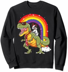 Rat Terrier Riding T-Rex Kids Dinosaur Dog Gift Girls Boys トレーナー