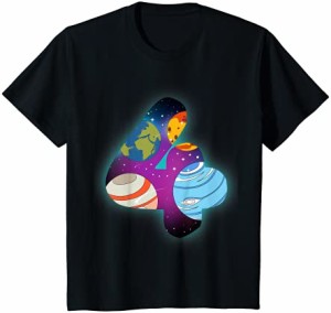 キッズ SPACE BIRTHDAY 4th シャツ 4歳 誕生日プレゼント 男の子 4歳 Tシャツ