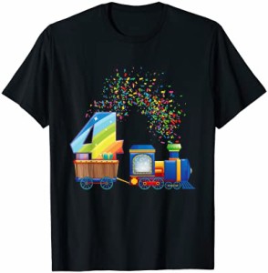 4歳の誕生日電車幼児男の子女の子4歳ギフト Tシャツ