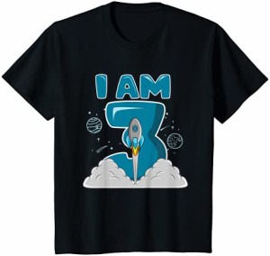 キッズ I AM 3 シャツ 男の子 宇宙 誕生日 3歳 誕生日プレゼント Tシャツ