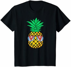 キッズ Cuban Cool Pineapple Sunglasses Tropical Caribbean Gift Tシャツ