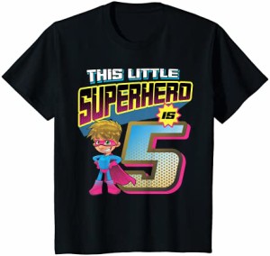 キッズ このリトルスーパーヒーローは5歳のヒーロー5歳の誕生日です Tシャツ