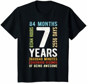 キッズ 7歳 誕生日 7歳 ヴィンテージ レトロ 84ヶ月 Tシャツ