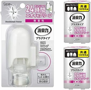 【まとめ買い】 消臭力 プラグタイプ 部屋用 本体+つけかえ2個 無香性 60ml 部屋 玄関 リビング 消臭剤 消臭 芳香剤