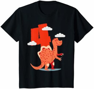 キッズ 4歳の誕生日の男の子ディノ4歳の誕生日プレゼント Tシャツ