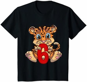 キッズ 6歳の誕生日シャツタイガー6歳のサファリ動物 Tシャツ