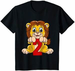 キッズ 2歳の誕生日シャツライオン2歳のサファリ動物 Tシャツ