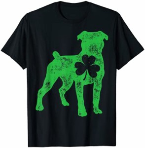 American Bulldog St Patricks Day Boys Girls Shamrock Dog Tシャツ