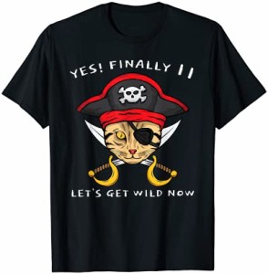11歳の誕生日プレゼント海賊少年 ネコ Tシャツ