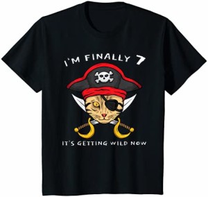 キッズ 7歳の誕生日プレゼント海賊少年 ネコ Tシャツ