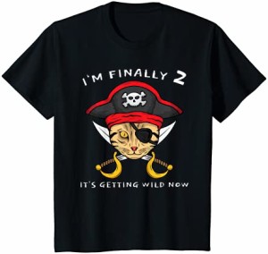 キッズ 2歳の誕生日プレゼント海賊少年 ネコ Tシャツ