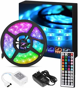 AMERTEER ledテープ LED テープライト 間接照明 RGB 防水 調光調色 44キー リモコン操作 イルミネーションライト カット可能 看板 天井 