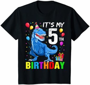 キッズ It's My 5th Birthday Happy 5 Year T-Rex Shirt Boys Tシャツ