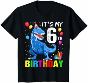 キッズ It's My 6th Birthday Happy 6 Year T-Rex Shirt Boys Tシャツ