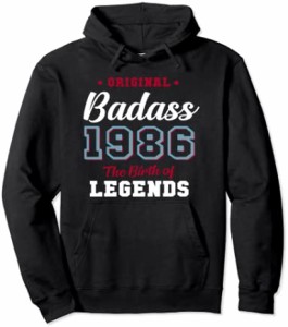 35歳の誕生日プレゼント Badass Legend 198635歳プレゼント パーカー