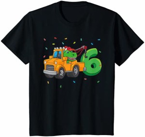 キッズ 6th Birthday レッカー車 ダイナソー Tシャツ