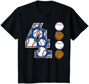 キッズ 4歳 4歳の誕生日 幼児 男の子 野球 幼稚園 Tシャツ