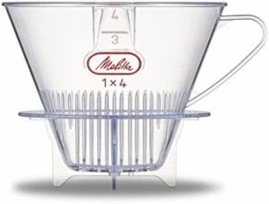 メリタ Melitta コーヒー ドリッパー 4~8杯用 クリアフィルター 1×4 メジャースプーン付き プラスチック製 CF-T 1×4