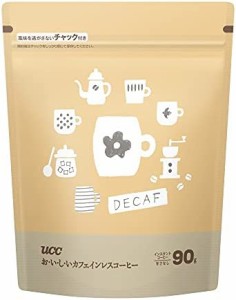 UCC おいしいカフェインレスコーヒー袋 90g (EC限定) デカフェ・ノンカフェイン インスタント