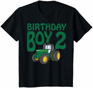 キッズ 2歳の誕生日 グリーン ファーム トラクター シャツ | 2歳 Tシャツ