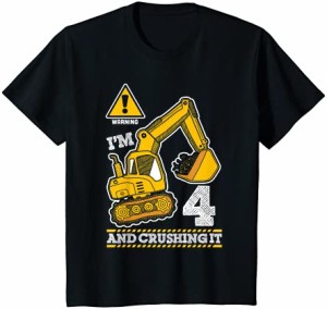 キッズ Construction Truck 4歳の誕生日 4歳 ディガービルダー Tシャツ