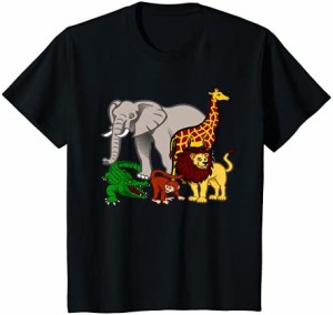 キッズ キッズ サファリ 動物 友達 ギフト Tシャツ