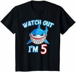 キッズ 5歳 男の子 Watch Out Shark シャツ 5歳の誕生日Tシャツ Tシャツ