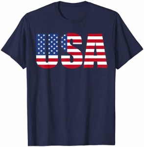 USATシャツ:愛国的なアメリカ国旗シャツ - 男性女性子供向け Tシャツ