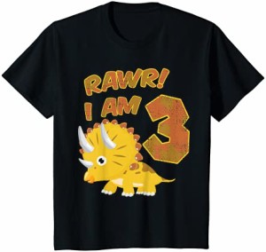 キッズ 3歳の誕生日 恐竜Tシャツ I Rawr I Am 3 Years Old ギフト Tシャツ