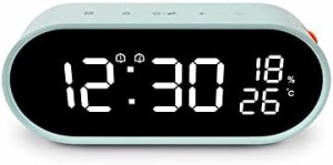 mooas ローリングポップ ミラー時計 デジタル時計 USB充電ポート搭載 透明LEDディスプレイ 明るさ調節可能 12/24時間表示モード アラーム