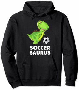 Soccersaurus Funny Soccer Dinosaur TRex Kids Boys Girls パーカー