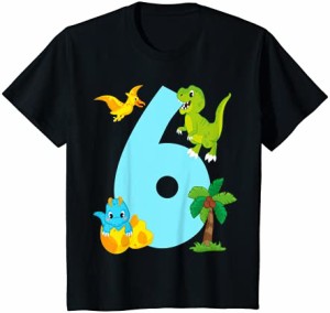 キッズ ディノをモチーフにした6thバースデーシャツを誕生日の子供にプレゼント Tシャツ