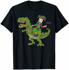 ジョーカーライディング T レックス マルディグラ 面白い 男の子 女の子 キッズ Tシャツ