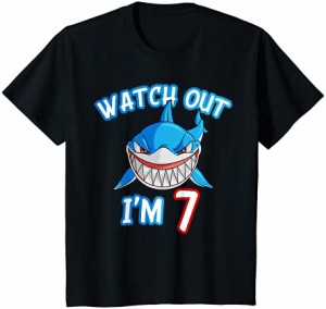 キッズ 7歳 男の子 Watch Out Shark シャツ 7歳の誕生日Tシャツ Tシャツ