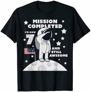 7歳の誕生日 7歳 シャツ 宇宙飛行士 ミッション完成 Tシャツ