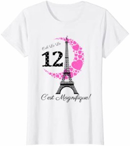 パリテーマシャツ ガールズ 12歳の誕生日 I Love Paris! Tシャツ