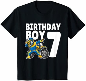 キッズ 7歳の誕生日モーターバイクモトクロスバイク男の子7歳の誕生日 Tシャツ