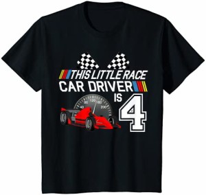 キッズ 4 Year Old Race Car 誕生日シャツ 4th Racing Party ギフトTシャツ Tシャツ