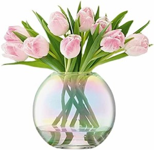 ガラス フラワーベース 花瓶 丸い 円形 丸型 花器 ガラス 大 おしゃれ 花瓶北欧 花瓶 20cm 花器 バスケット 花瓶 ガーデン ガラス グラデ