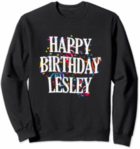Happy Birthday Lesley First Name Boys Colorful Bday トレーナー